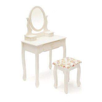 Туалетный столик с зеркалом и табуретом Secret De Maison «Coiffeuse» (Куэфюз) HX15-075 (Butter white (слоновая кость)